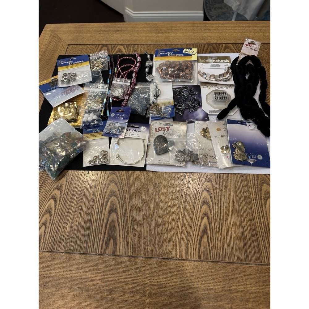 Lot Of New in Packages Jewelry Making Supplies Beads Watch Metal Velvet Beads